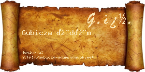 Gubicza Ádám névjegykártya